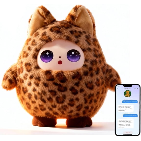 AI Intelligent Interactive Plush Toy ChatGPT, with Vibration/Tactile Perception and Children's Emotions, multilingual Companions, Interactive Games, Memory Training (Bruno)