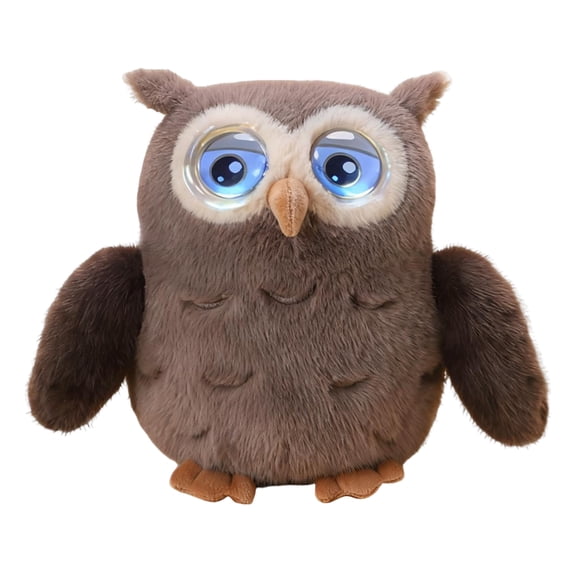 AI Interactive Plush Owl Toy, Talking Smart Companion for Kids Desk, Cuddly Stuffed Animal Gift
