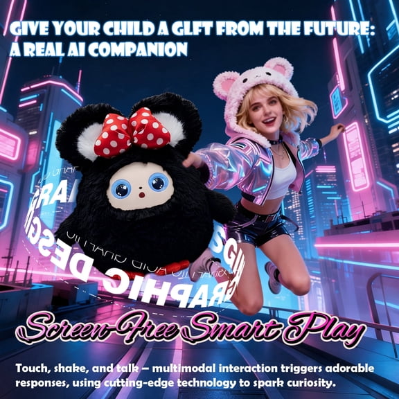AI Interactive Plush Toy with ChatGPT, Multilingual Smart Companion, Emotional Interaction, Memory Training, App Control