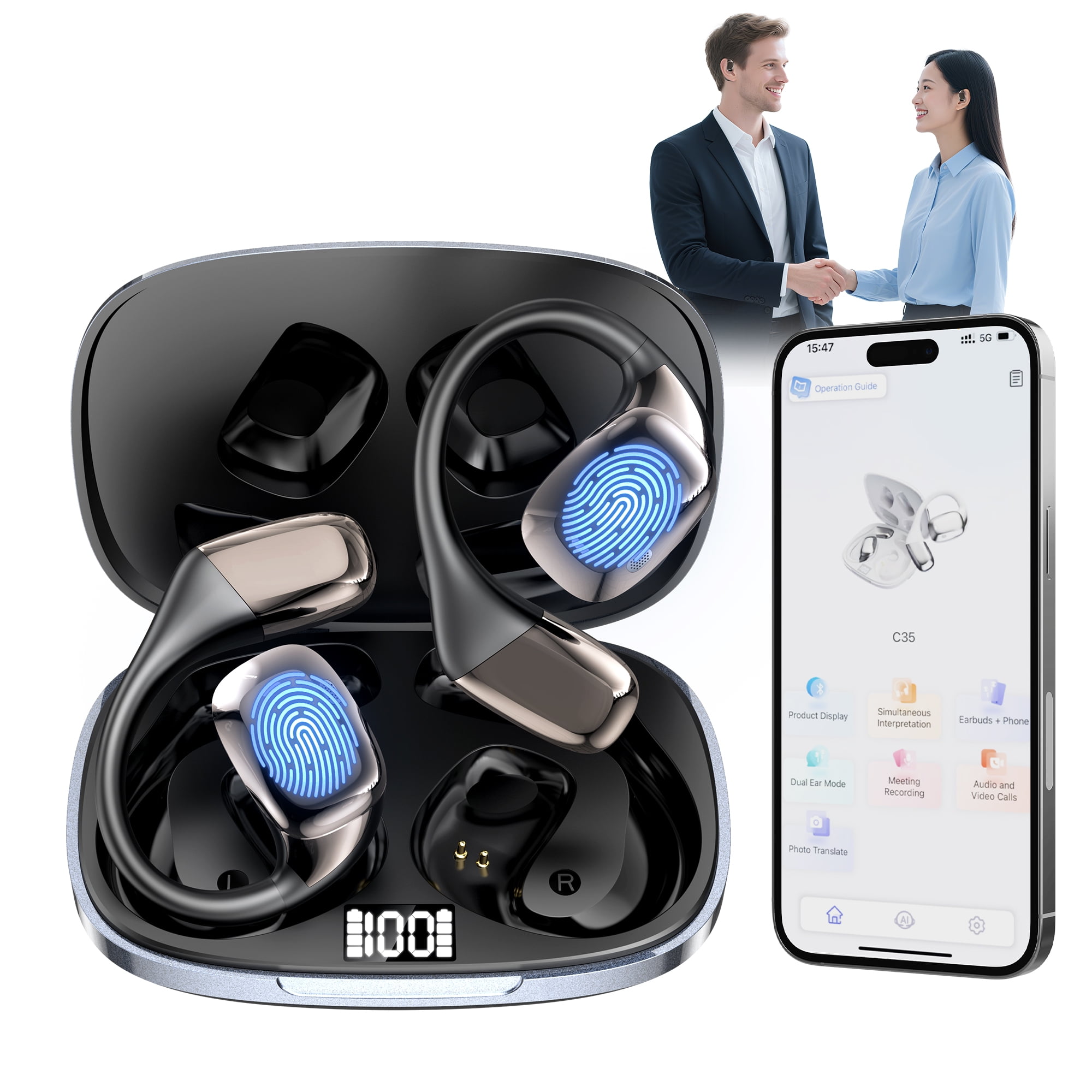 AI Language Translation Earbuds, 3-in-1 AI Translator Earbuds Real Time