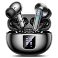 thumbnail image 1 of AI Language Translation Earbuds, Bluetooth 5.4 Headphones Translator for 144 Languages & Accents, Wireless Headphones 36 Hours Wireless Headphones with 4 ENC Mic, IP7 Waterproof Earphones,Black, 1 of 10