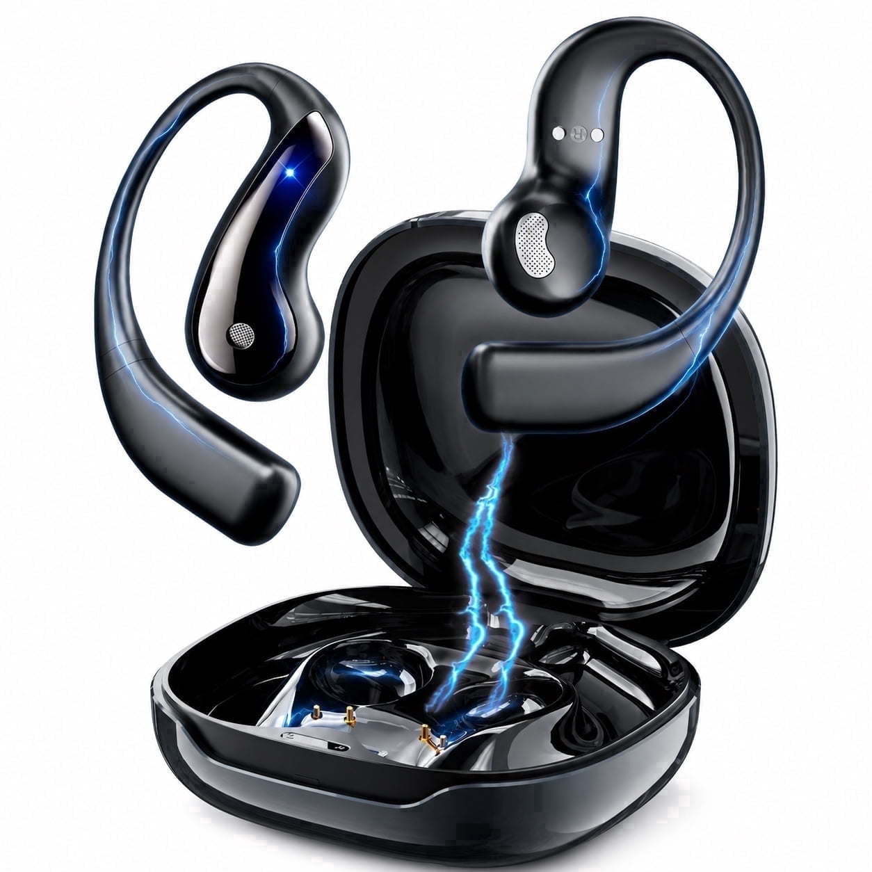 AI Translation Earbuds, Language Translator Earbuds with 139 Languages & Accents, Open-Ear Bluetooth Headphones, 60H Bat
