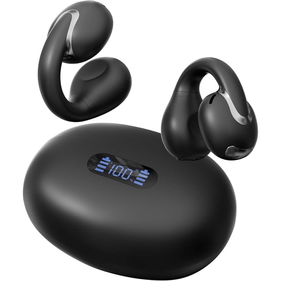 AI Language Translation Earbuds Real Time, Language Translator Earbuds Open Ear Clip-On Design, 163 Language & Accents Two-Way Translator Device with APP for Travel Learning Business, Black