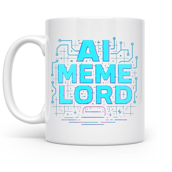 AI Meme Lord 11 oz Coffee Mug - For Coders White Ceramic Gift