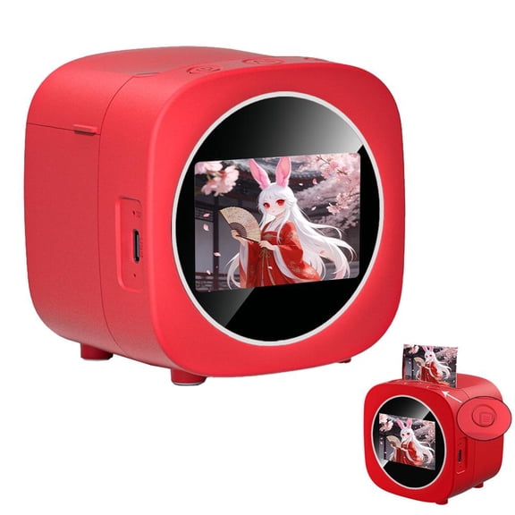 AI Mini Sticker Printer,Intelligent AI Voice Inkless Thermal Printer, Portable Cordless Printers for DIY Creation Study Notes Pictures Receipts List,6 Generation Modes,Inspire Social & Artistic Play