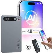 AI Noise Cancellation Voice Recorder Transcribe, Summarize & Text Translation, 81 Languages, 64GB Memory, App Control for Meeting, Call, and Lecture