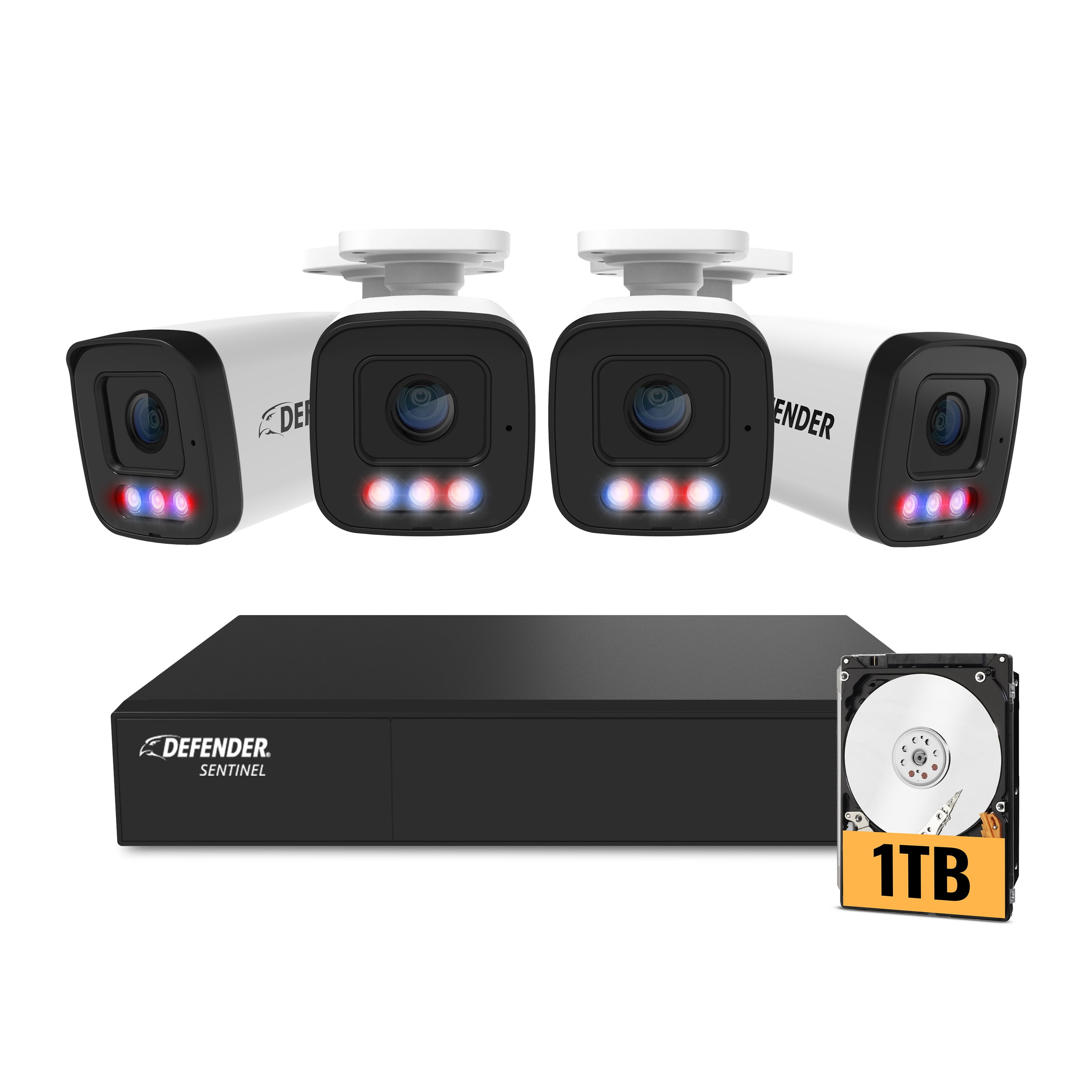 AI POWERED Defender Sentinel 4K Wired PoE Security Camera System with