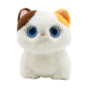 AI Pixie Paw Smart Interactive Plush Cat Voice Responsive Touch Activated Expressive Eyes AI Companion Stuffed Animal for Kids and Pet Lovers, White