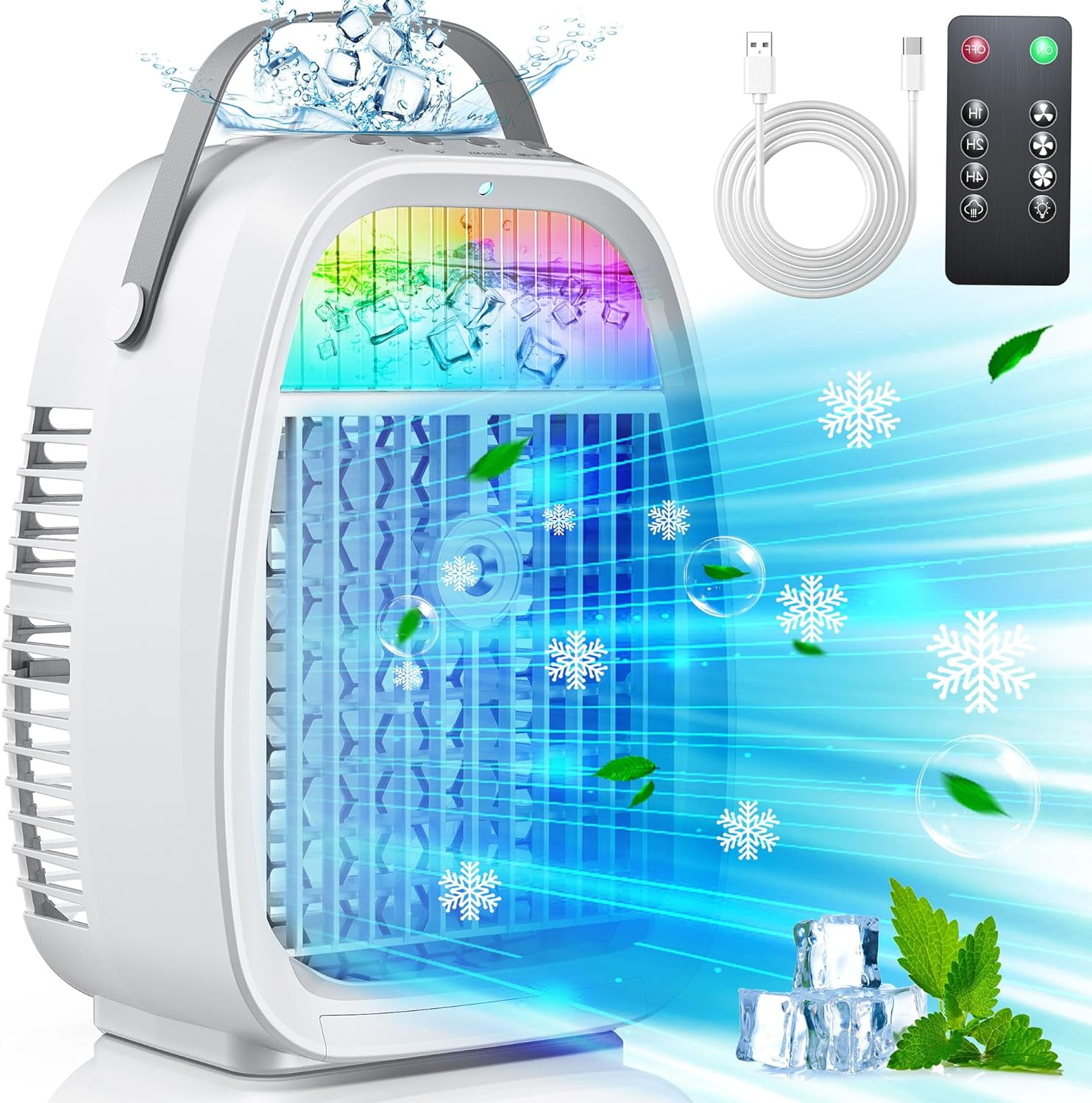 AI Portable Air Conditioners Fan,Evaporative Mini Air Conditioner ...