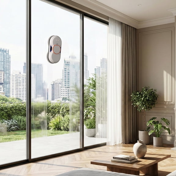 AI-Powered Window Cleaning Robot with Edge Detection, 5600PA Suction & Automated Water Spray