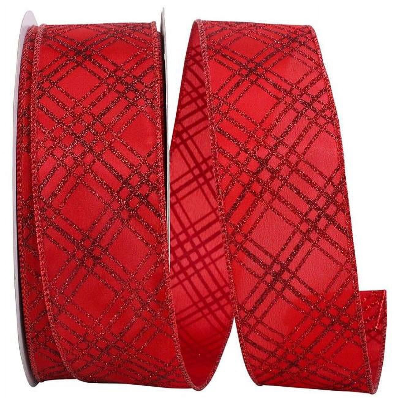 AI-RI40992-Q01 2.5 in. x 50 Yards Wired Scarlet Red Criss Cross Pattern ...