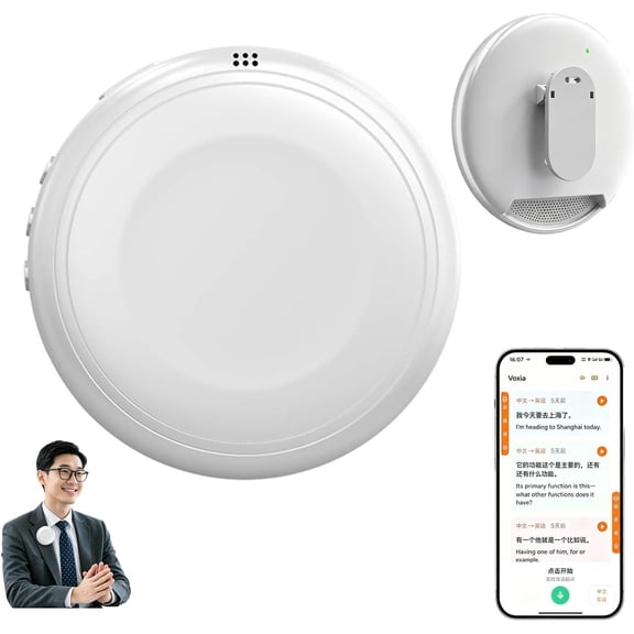 AI Real Time Language Practice Companion, Language Translator Device Spanish & English Practice Companion, AI LanguageTranslator with 100+ Languages, Smart Wearable Translator