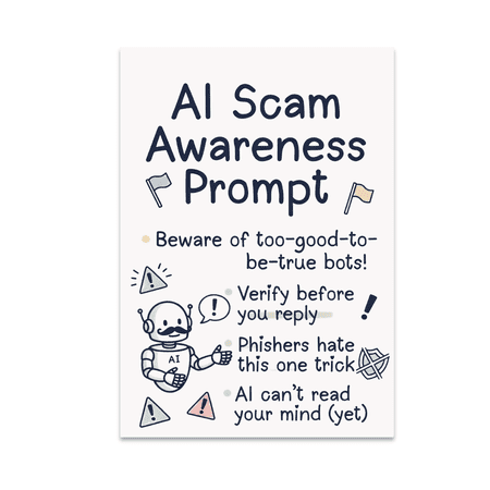 AI Scam Awareness Prompt - Cybersecurity Enthusiast - 13x19 Poster Print