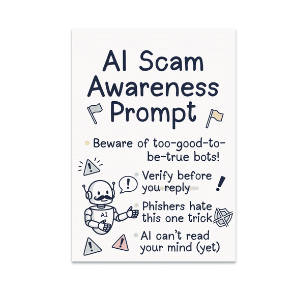 AI Scam Awareness Prompt - Cybersecurity Enthusiast - 13x19 Poster Print