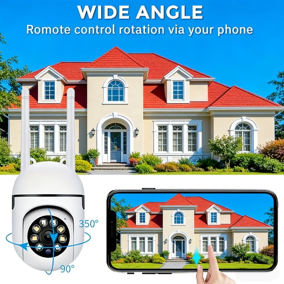AI Security Camera 3-Pack: 911 Alarm, Color Night Vision, Motion Detection, 2-Way Audio, PTZ, 5G/2.4G WiFi, US Cloud Storage, Easy Setup