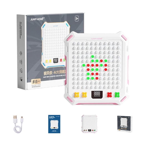 AI Smart Chess Board 14-in-1 Multifunctional Game Console Built-in AI Opponent with Adjustable Difficulty Voice Guidance and 2-Player Mode