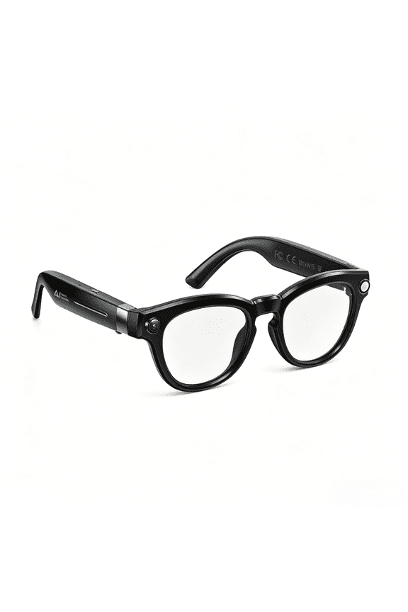 AI Smart Glasses with 1080P Camera, Smart Audio Sunglasses for Men Women, HD Video Recording Eyewear with AI Real-Time Translation, Bluetooth Music & Calls, Black