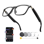 AI Smart Glasses 164-Language Translation & Bluetooth Audio | Photochromic lenses, 170mAh power, premium sound for sports, travel, work