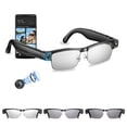 thumbnail image 1 of AI Smart Glasses with 4K Camera, 8MP HD Camera Glasses-Anti-Shake Video Recording, GPT Vision,AI Voice Control,Dual Clear BT Call&Translate,UV/Blue Light Smart Sunglass Tint Lenses for Travel Meeting, 1 of 10