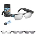 thumbnail image 1 of AI Smart Glasses with 4K Camera, 8MP HD Camera Glasses-Anti-Shake Video Recording, GPT Vision,AI Voice Control,Dual Clear BT Call&Translate,UV/Blue Light Smart Sunglass Tint Lenses for Travel Meeting, 1 of 9