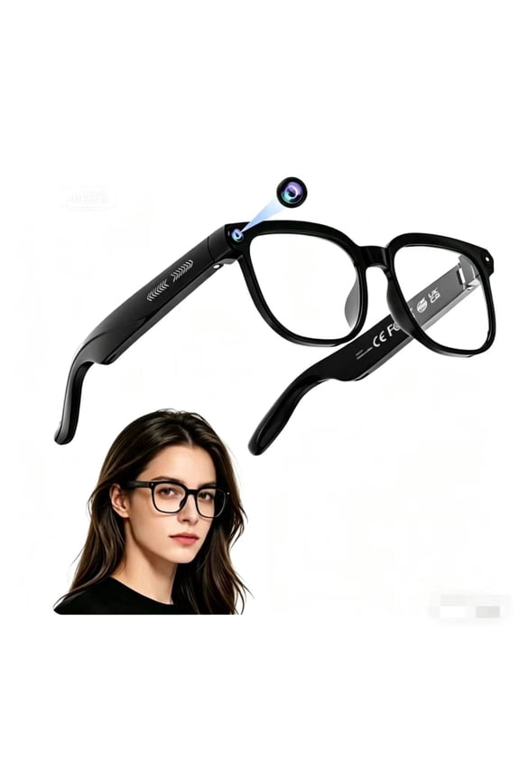AI Smart Glasses, 4K HD Video and Photo Capture, Real-Time Translation, Recording Glasses with AI Assistant, Object Recognition, Bluetooth Connectivity, Open-Ear Audio, Ideal for Travel