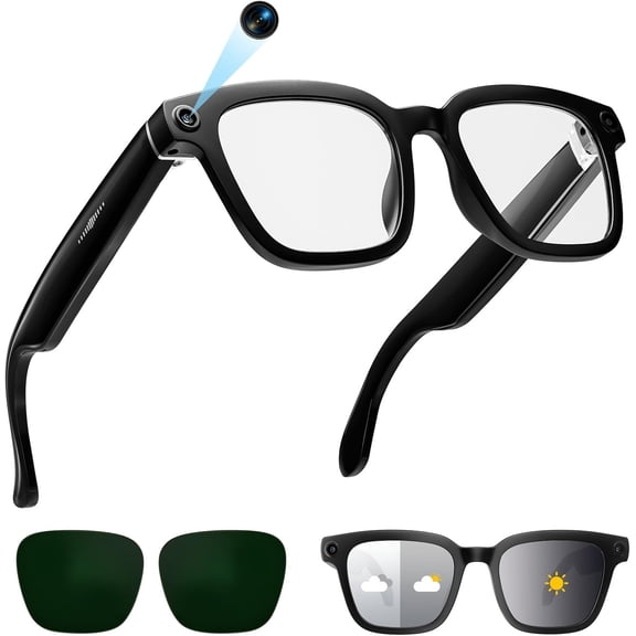 AI Smart Glasses 5MP HD Camera Image Recognition AI Translation Bluetooth Audio Smart Shooting Glasses