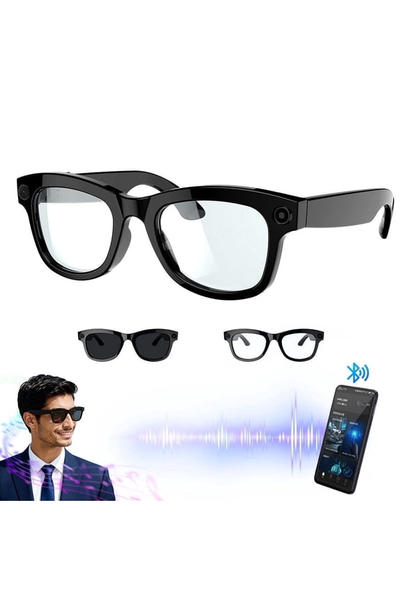 AI Smart Glasses 5MP HD Camera Image Recognition AI Translation Bluetooth Audio Smart Shooting Glasses
