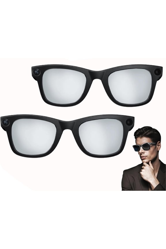 AI Smart Glasses, 800W Camera & 1080P Video, Smart Glasses with Camera and Bluetooth, AI Glasses for Calls & Musi,UV Protection,Anti-Blue Light Glasses Everyday Wear