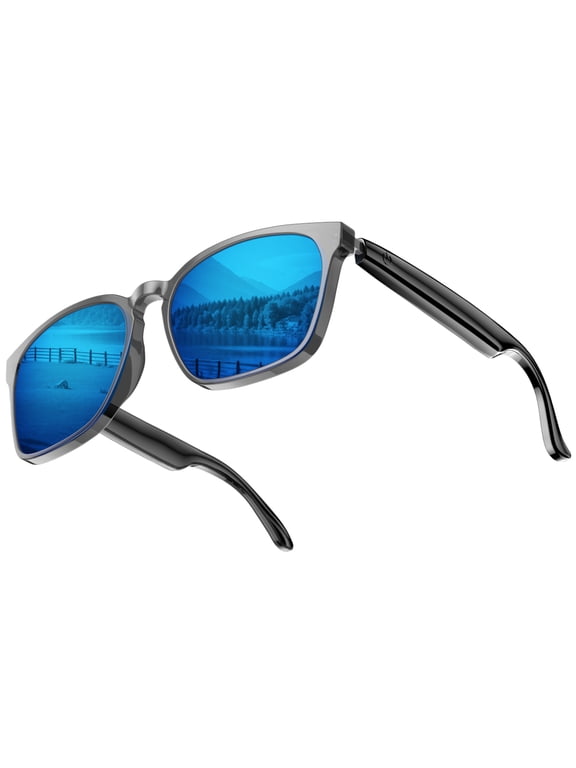 AI Smart Glasses Bluetooth,AILKIN Smart Bluetooth Sunglasses with Polarized Sunglasses with Speaker,Voice Control,UV Protection,Anti Blue Light Lens Bluetooth Smart Glasses for Women,Men