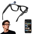 thumbnail image 1 of AI Smart Glasses with Camera, 13 MP HD Video & Photo Capture, Real-Time Translation, Recording Glasses with AI Assistant, ANC Open-Ear Audio, Object Recognition, Bluetooth, for Travel (Transparent ), 1 of 8