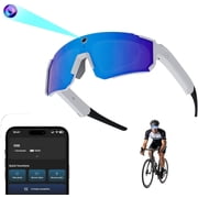 AI Smart Glasses with Camera, 4K HD Video Recording Sunglasses with Camera, with UV400 Lens. Dual Mic Noise Canceling, EIS Stabilization, IP54 for Cycling Hiking Blue