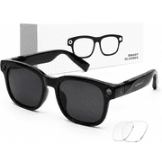 AI Smart Glasses with Camera, 8MP HD Bluetooth Camera Glasses for Women Men | 1080P Video Recording Sunglasses, Real Time Translation, Voice Assistant, Open Earbuds, Travel, Work, Vlog