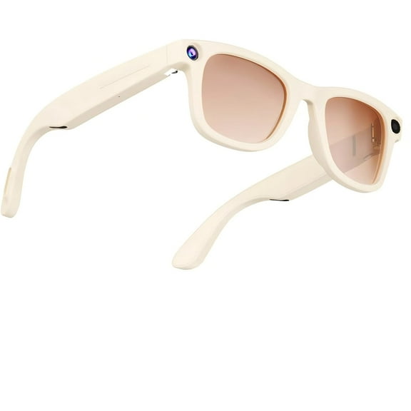 AI Smart Glasses with Camera, 8MP HD Camera Glasses, 1080P Video Recording Sunglasses, Real Time Translation, Voice Assistant, Open-Ear Audio for Travel, Meetings & Vlogging