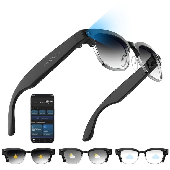 AI Smart Glasses with Camera,8MP HD Video Recording for Men and Women, GPT Identify Objects & AI Translation,Bluetooth Camera Glasses for Travel & Vlogging