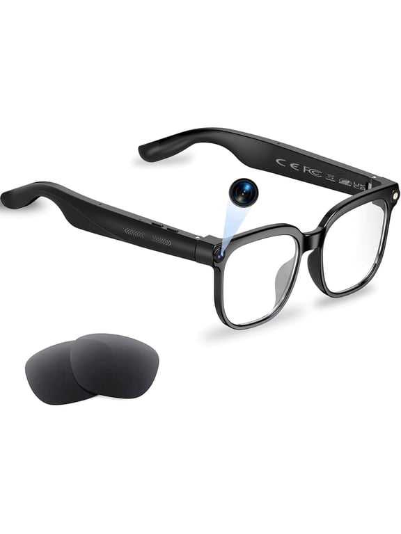 AI Smart Glasses with 1080P Camera,Hand-Free Calling, Real-Time Translation,AI Voice Assistant,ChatGPT Free,Anti Blue Light Sunglasses for Men&Women