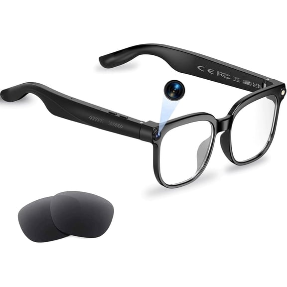 Tersanhong AI Smart Glasses with 1080P Camera,Hand-Free Calling, Real-Time Translation,AI Voice Assistant,ChatGPT Free,Anti Blue Light Sunglasses for Men&Women