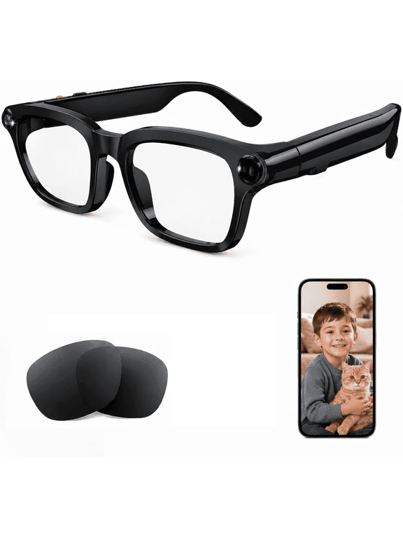 AI Smart glasses with 8MP Camera Glasse,1080P HDVideo Recording Glasses for Women & Men,Real-Time Translation,AI Voice Assistant,Open-Ear Audio for Travel, Meetings & Vlogging