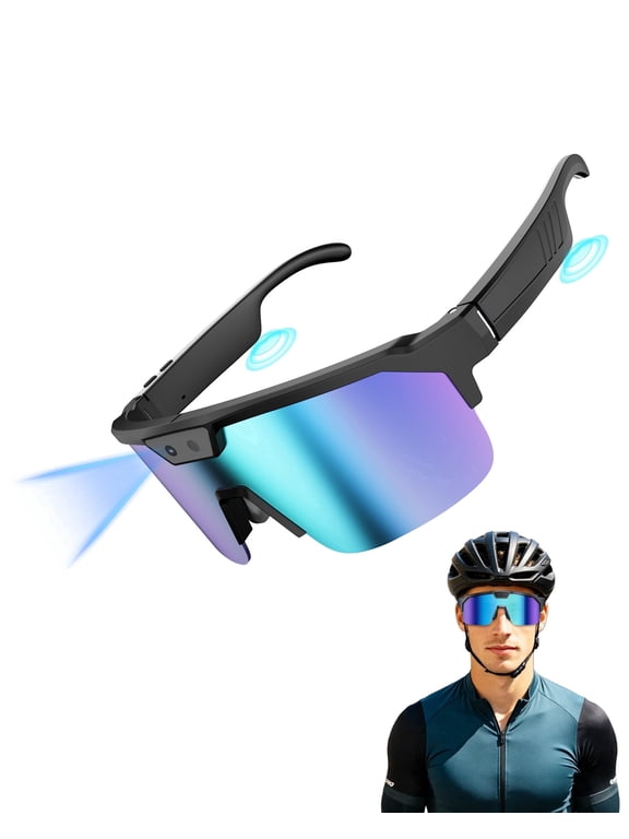 AI Smart Glasses with Camera, Sport AI Camera Glasses with EIS+Gyro Stabilization, Polarized Lenses for Cycling, Dual-Mic Noise Cancelling, IP66 Weatherproof, AI Glasses with Chat GPT