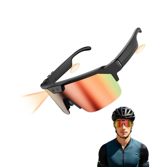 AI Smart Glasses with Camera, Sport AI Camera Glasses with EIS+Gyro Stabilization, Polarized Lenses for Cycling, Dual-Mic Noise Cancelling, IP66 Weatherproof, AI Glasses with Chat GPT