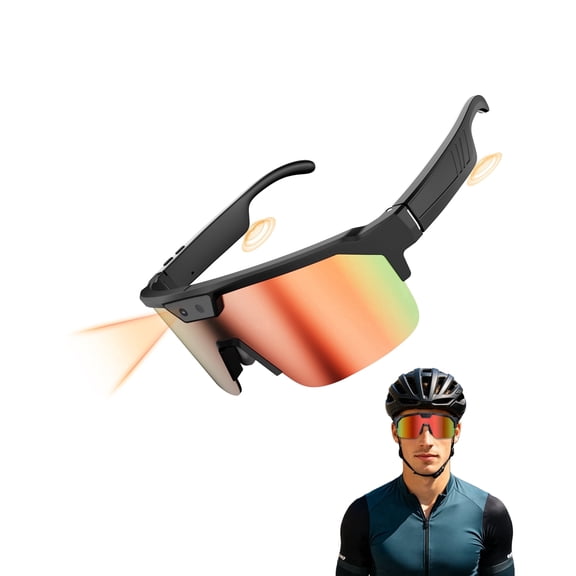AI Smart Glasses with Camera, Sport AI Camera Glasses with EIS+Gyro Stabilization, Polarized Lenses for Cycling, Dual-Mic Noise Cancelling, IP66 Weatherproof, AI Glasses with Chat GPT
