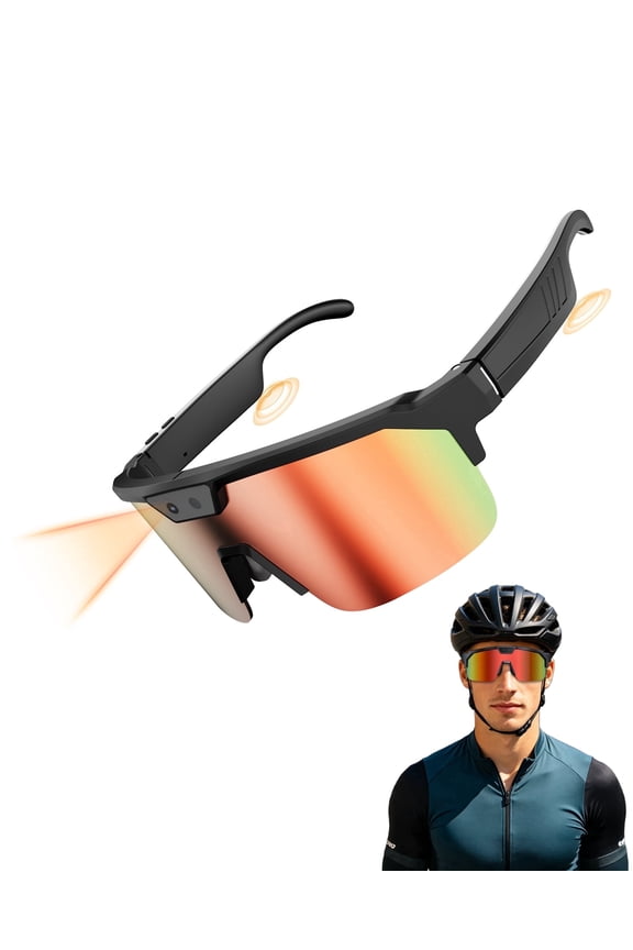 AI Smart Glasses with Camera, Sport AI Camera Glasses with EIS+Gyro Stabilization, Polarized Lenses for Cycling, Dual-Mic Noise Cancelling, IP66 Weatherproof, AI Glasses with Chat GPT