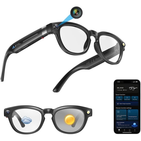 Glass Camera Smart Glasses with Camera in Smart Glasses - Walmart.com