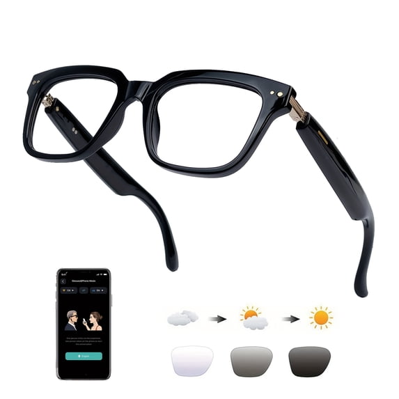 AI Smart Glasses with GPT & 160+ Language Real-Time Translation, Built-in Mic & Speaker for HD Calls & HiFi Music, Multifunctional Audio Glasses for Men Women
