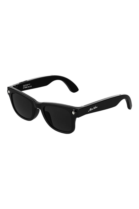 AI Smart Glasses with High-Power Flashlight, Bluetooth Audio Sunglasses with AI Voice Assistant, Wireless Charging Open-Ear Headphones for iOS/Android, Style A (Tinted)