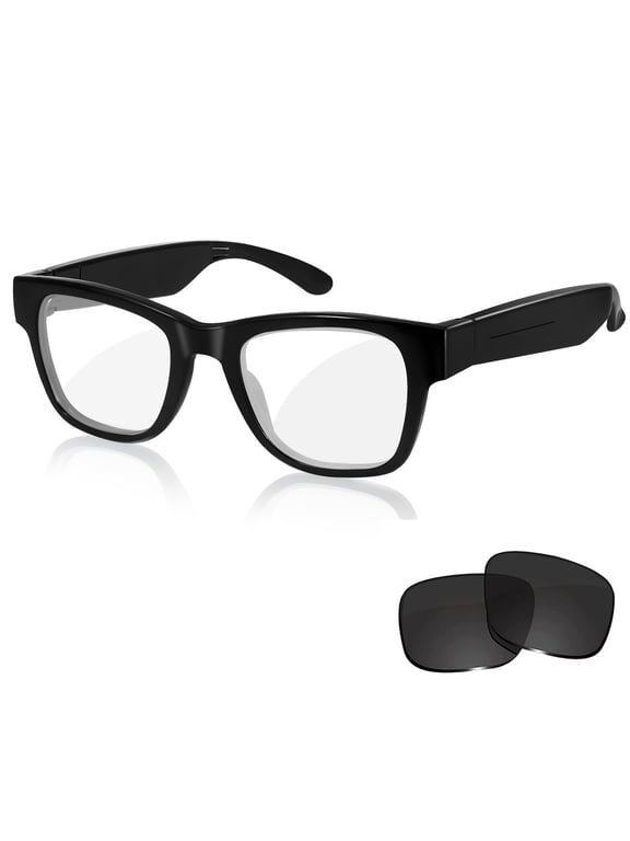 AI Smart Glasses for Men Women Powered by ChatGPT- 164 Languages Translation, Color-Change Lens w/UV & Blue Light Protection, Music &Calls w/Bluetooth 5.4, Al Vioce &Meeting Assistant, Black