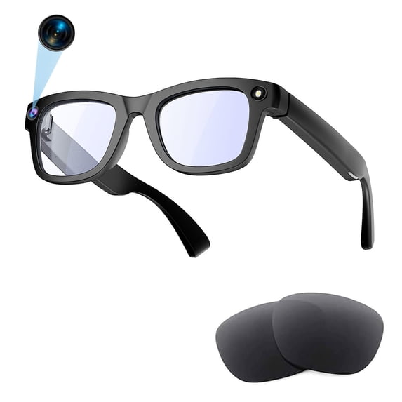 AI Smart Glasses With Camera and Audio,1080P Video Recording Sunglasses,Real Time Translation,Voice Assistant,8MP HD Camera Glasses for Men Women