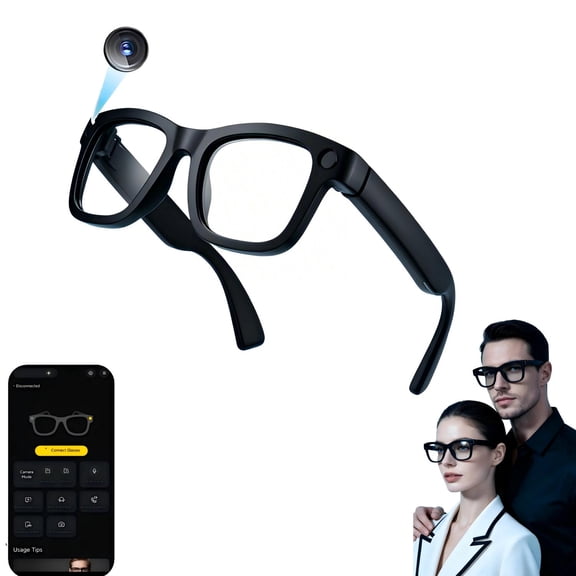 AI Smart Glasses with 1080P Camera, 164 Languages Real-Time Translation Bluetooth Sunglasses, Smart Voice Control & AI Visual Recognition Eyewear