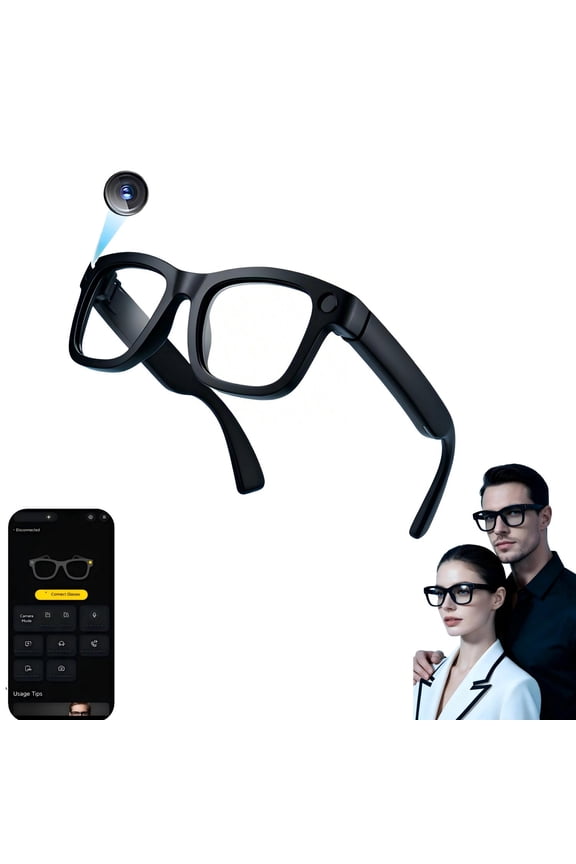 AI Smart Glasses with 1080P Camera, 164 Languages Real-Time Translation Bluetooth Sunglasses, Smart Voice Control & AI Visual Recognition Eyewear