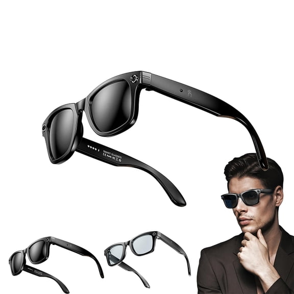 AI Smart Glasses with 800W Camera & 1080P Video, Bluetooth Connectivity, UV Protection & Anti-Blue Light, Perfect for Everyday Use