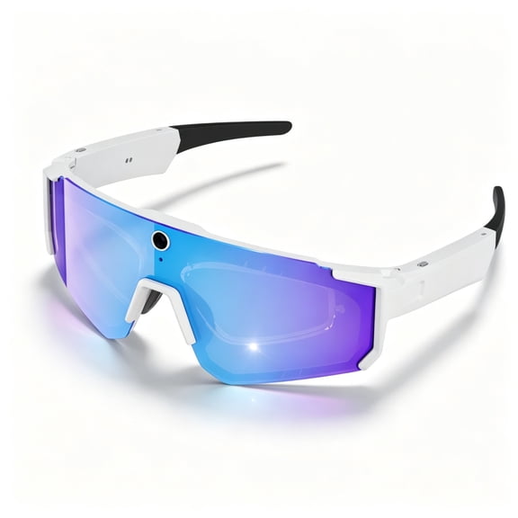 AI Smart Glasses with 8MP Camera, Open-Ear Headphones with Music & Calls, UV400 for Sports
